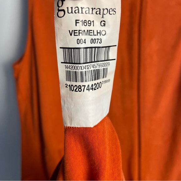 ⚪️ Guararapes Orange Sleeveless Dress - Picture 4 of 7